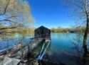 C310 off grid St Andrews Lake back view with gangway and anchor arms