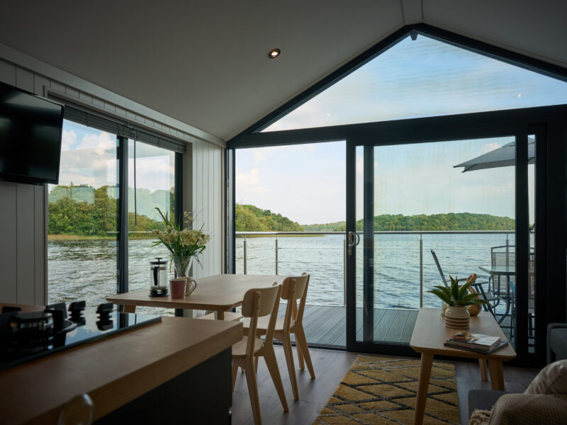 C310 Lough Erne interior living / dining looking out